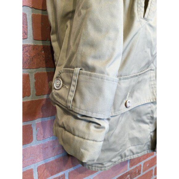 Vintage LL Bean Mens Fur Lined Parka Coat Size 44 Tan Chore Barn Work - Picture 10 of 12